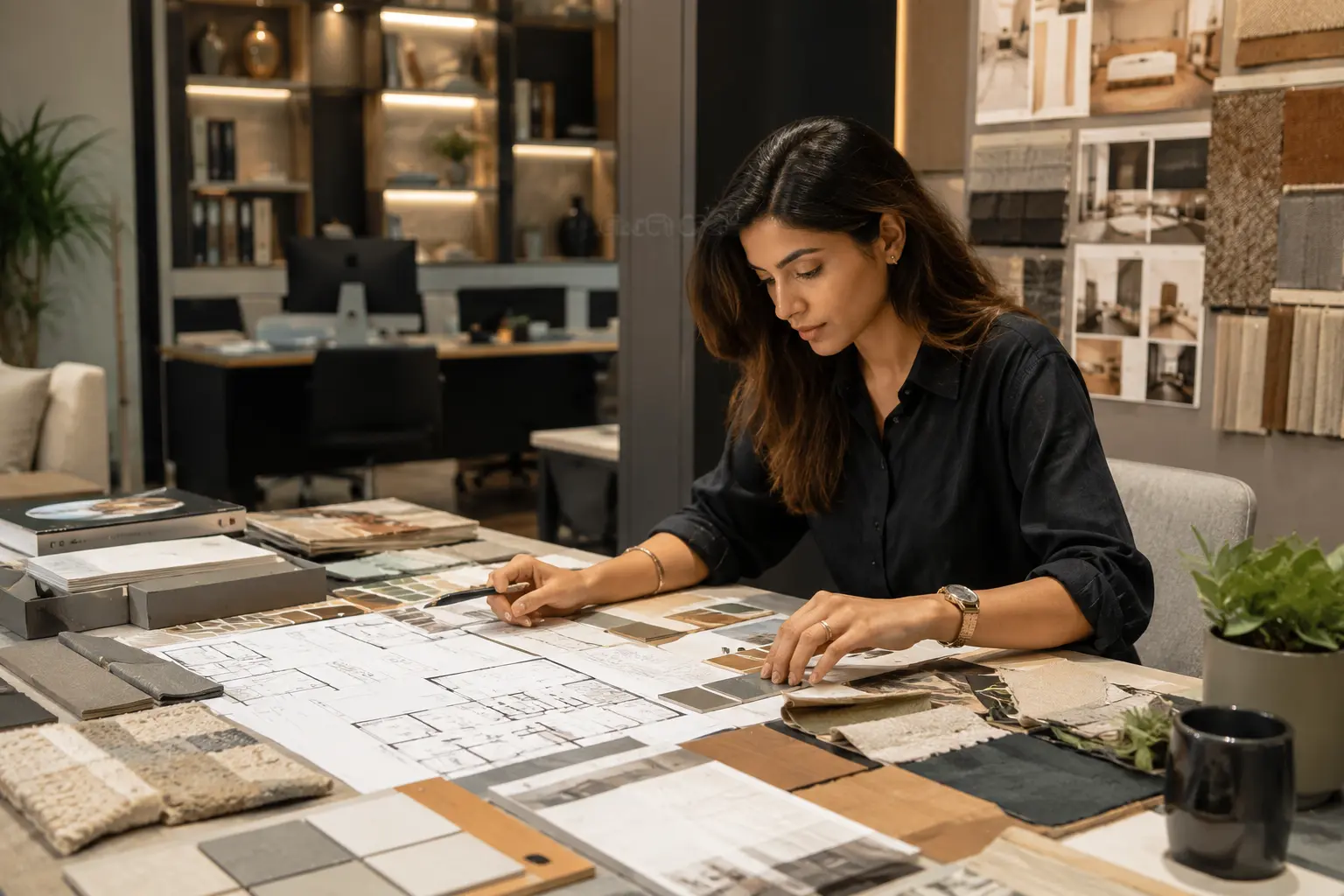 Creative design workspace in action